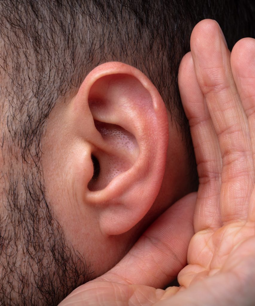 Close-up on a man's ear